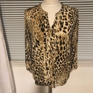 NWOT Rafealla Animal Print Pleat Center Top Medium sale